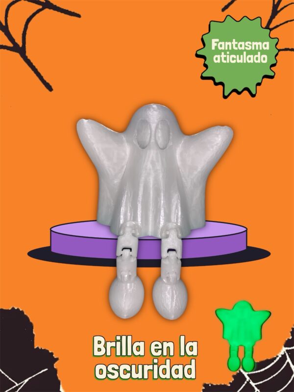 Fantasma 3D articulado con brillo en la oscuridad